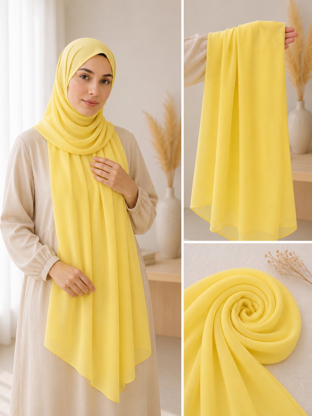 Premium Chiffon Frühlingsgelb