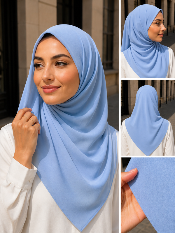 Premium Chiffon Himmel blau