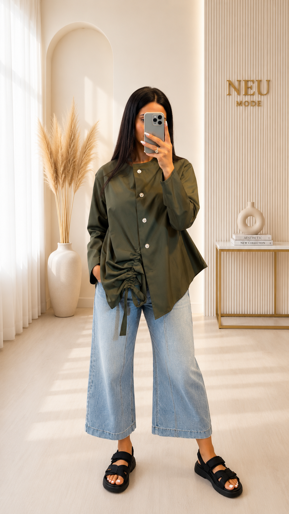 Elegante französische Jacke Grün