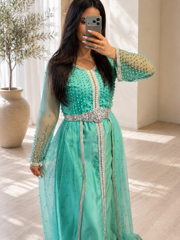 Kaftan Türkis Perle