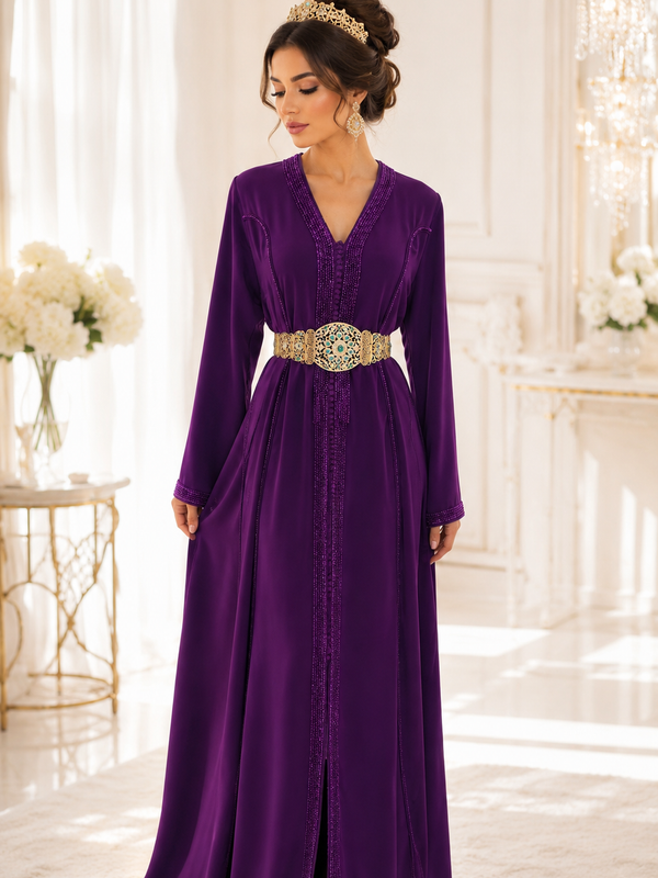 Kaftan Amira Aubergine