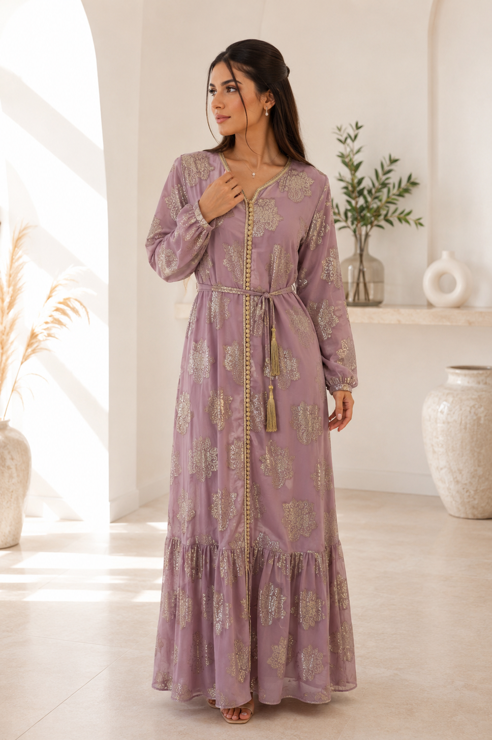 Robe Kaftan in Altrosa