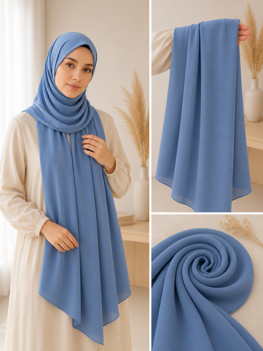 Premium Chiffon Dusty Blue