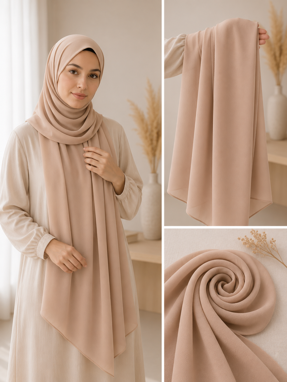 Premium Chiffon Nude Beige