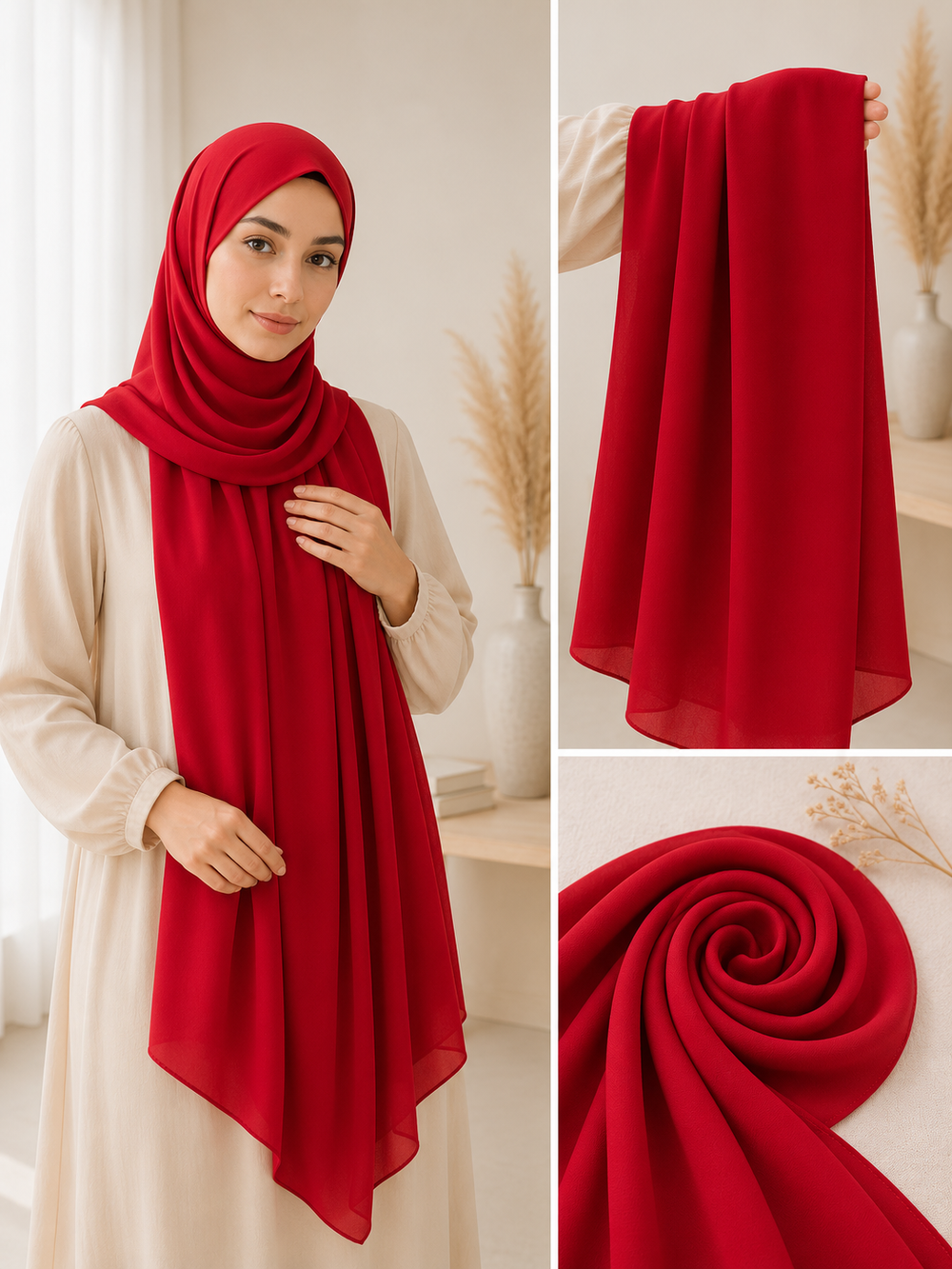 Premium Chiffon Edelrot