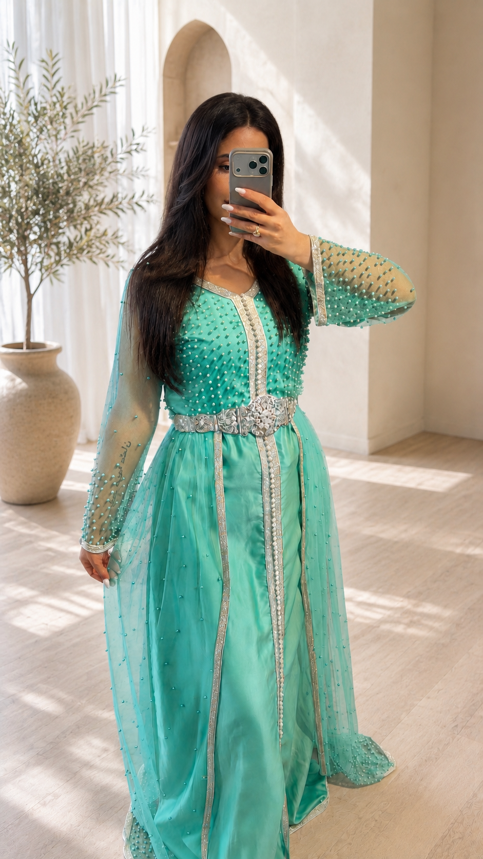 Kaftan Türkis Perle
