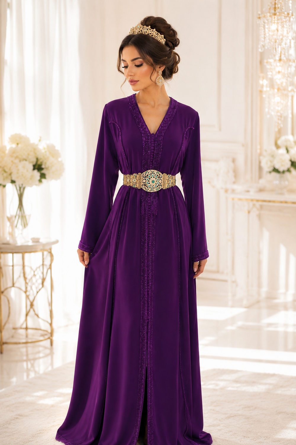 Kaftan Amira Aubergine